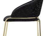 Onyx Modern Style 2PC Chairs made with Velvet fabric and Gold coated metal Legs - Black B009P332650