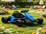 Blue 24V Electric Go-Kart for Kids with Dual 150W Motors Adjustable Seat 11.2mph High Speed Slow 25663223