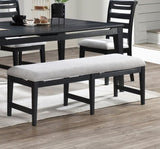 ZUN Modern 1pc Dining Bench Black Frame Upholstered Cushion Plush Comfort Seat Kitchen Dining Room B011P218341