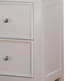 Pine Wood Nightstand with 2 Drawers, White B016P253773