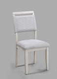 2pc White Light Gray Upholstered chairs Dining Room Wooden Solid Wood Furniture B011P315728