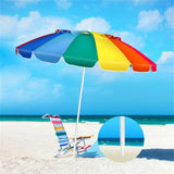 8 Ft Beach Umbrella With UV Protection 16-Ribbed Windproof Frame 72593657