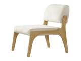 Mid-Century Modern Dining Chair with Solid Rubber Wood Frame & Upholstered Back, N768P489282N