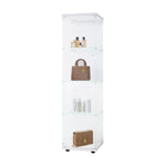 ZUN Glass Display Cabinet 4 Shelves with Door, Floor Standing Curio Bookshelf for Living Room Bedroom W1806P197873