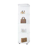 ZUN Glass Display Cabinet 4 Shelves with Door, Floor Standing Curio Bookshelf for Living Room Bedroom W1806104446