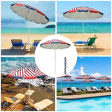 ZUN 7 ft Beach Umbrella with UV Protection - UV40+ silver-coated polyester - American Flag Design 92287581