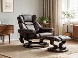 10 Point Massage Recliner Swivel Armchair with Footrest Brown 36731492