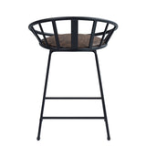 Brown and Black Counter Height Chair with Sled Base B062P209298