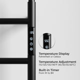 18.7" Heated Towel Rack for Bathroom,Wall Mounted with Intelligent Touch Screen Timer, 6-Bar Towel T3177P305026