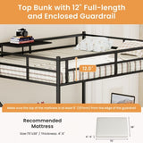 Full Metal Loft Bed with L-shaped Desk, LED Lights, Charging Cradle, LED Loft Bed Frame, Full 88987362
