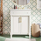 24" Vanity with Integrated Ceramic Sink, Cabinet with 2 Doors, Single Sink N710P277711K