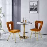 orange and gold Modern chair with iron tube legs, soft cushions and comfortable backrest, W234P188004