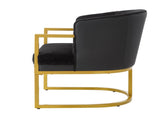 Modern Accent Chair Cozy Armchair Upholstered Reading Chair with Gold Metal Frame Living Room, N763P360688B