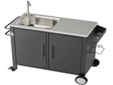 Outdoor Grill Table with Sink, Grill Cart with 304 Stainless Steel Sink and Cabinet, Outdoor Grill W3190P293812