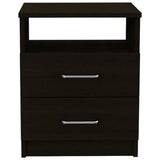 Brookeline 2-Drawer 1-Shelf Rectangle Nightstand Black Wengue B06280324