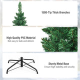 9ft Slim Pencil Christmas Tree - Space-Saving Design for Small Corners, 1500 Realistic PVC Branches 53891732