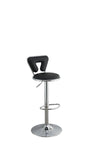 ZUN Adjustable Bar stool Gas lift Chair Black Faux Leather Chrome Base metal frame Modern Stylish Set of B01149819