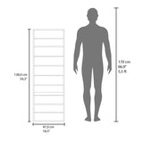 Wall Shoe Rack 54" H, One Mirror, One Door, Five Internal Storage Shelves, Approximate Capacity for B097P296808