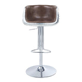 Vintage Brown and Aluminum Swivel Adjustable Stool B062P189159