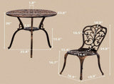 3 PCS Outdoor Bistro Set,Outdoor Patio Set, All-Weather Cast Aluminum Bistro Table Set for Backyard, 68244949