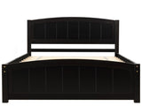 Wood Platform Bed with Headboard,Footboard and Wood Slat Support, Espresso WF190781AAP