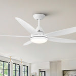 ZUN 56 In Intergrated LED Ceiling Fan Lighting with White ABS Blade W136755949