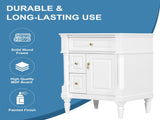 24 Inch Bathroom Vanity with Sink, White Freestanding Bathroom Cabinet with Flip Drawer, Adjustable 73286222