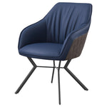 ZUN Blue and Gunmetal Upholstered Dining Chairs B062P145617