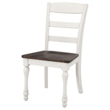 Dark Cocoa and White Ladder Back Side Chair B062P153703