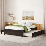 FULL BED WITH TWIN SIZE TRUNDLE AND TWO DRAWERS FOR ESPRESSO COLOR W69732768