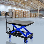 ZUN Hydraulic Lift Trolley, 500 LBS Capacity, with 4 Wheels, for Material Handling and Transportation, 61570350