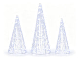 3 Pack Pre-Lit Christmas Cone Tree Set with 90 Warm White LED Lights & Star Beaded Strings, 24141947