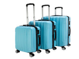 ABS Trolley Case 20in 24in 28in 3PCS Suitcase Set Striped Textured Suitcase Blue 78716673