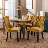 Modern, High-end Tufted Solid Wood Contemporary Velvet Upholstered Dining Chair with Wood Legs 02045627