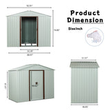 8ft x 4ft Outdoor Metal Storage Shed with metal foundation White W54071038