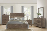 Rustic Brown Finish 1pc Queen Size Bed Panel Headboard Footboard Wooden Bedroom Furniture B01154013