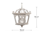4 - Light Wood Chandelier, Hanging Light Fixture with Adjustable Chain for Kitchen Dining Room Foyer W2078138918