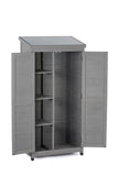 Outdoor Storage Cabinet Metal Top,Garden Storage Shed,Outdoor 68 Inches Wood Tall Shed for Yard 51674393