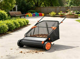 26" Push Lawn Sweeper, 7 cu. ft. Leaf & Grass Collector with Adjustable Brush Height & Rubber Wheels 96278134