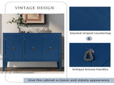 Adjustable Shelf Storage Sideboard with 3 Retro Metal Handles and 4 Pinewood Legs, for N711P261460C