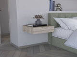 Floating Nightstand 5"H, Modern Wall-Mounted Bedside Shelf with Drawer, Light Gray B097P167434