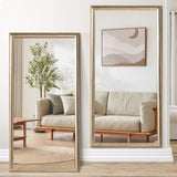 32*70inch full-body floor mirror with Artificial wood frame, elegant design and durability, a W2709P242465
