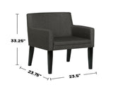 Set of 2 Charcoal Grey Fabric Upholstered Dining Arm Chairs, Grey B016P227286