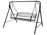 176*128*180cm Flat Top 250kg Garden Iron Swing Frame Black 76269217