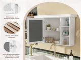 35'' x 28'' White Wall Mounted Bathroom Storage with Mirror Door, Modern Bathroom Wall 35423645