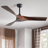 ZUN 52 Inch Modern Ceiling Fan With 3 ABS Blades Remote Control Reversible DC Motor Without Light For W882P146894