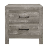 Rustic Style Gray Finish 1pc Nightstand of 2x Drawers Transitional Design Bedroom Furniture B01169123