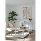 Set of 2 Feather Wing Wall Panels with Distressed White Finish, Rectangle Hanging Wall Art, 42" x W2078130291