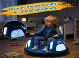Blue 5-Point Seat Belt Kids Bumper Car with Flashing Lights & Music, Safe 0.7-1.2 MPH Ride-On Toy 49850599