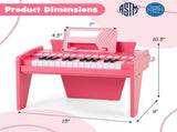 25 Keys Mini Digital Piano for Kids Age 3, Lighted Teaching Mode with 6 Tones & 15 Demo Songs-Pink 63583594